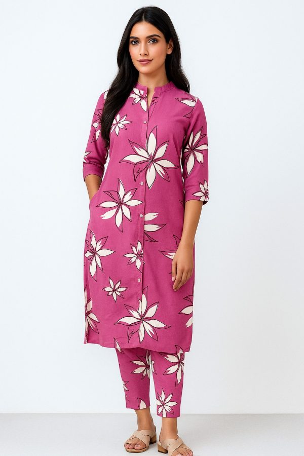 Rayon Co Ord Sets Pink